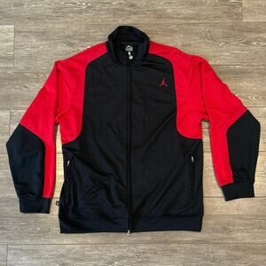 Nike Air Jordan Men’s Full Zipper Jacket Size L Red /Black‎ 100% Polyester